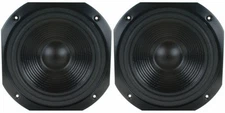 NEW (2) 10" Woofer Replacement Speakers 8ohm 10.75" Square Frame Home Audio PAIR