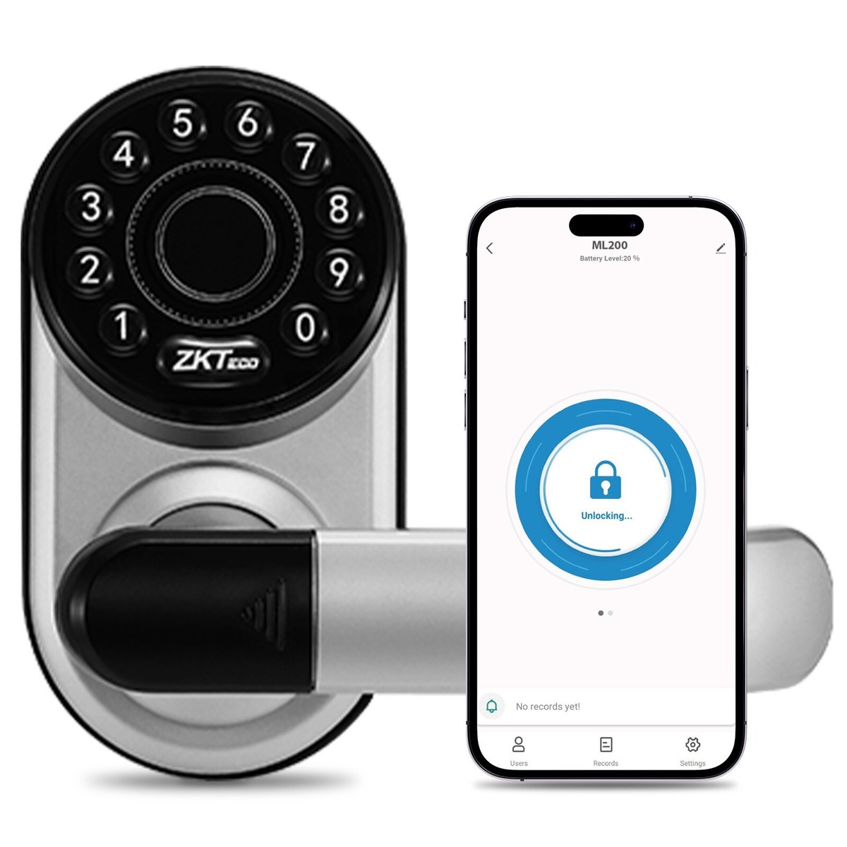 Smart Lock Ml200 Black ZKTeco ML200 Smart Door Lock With