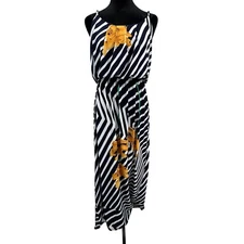 NAIF Maxi Dress Women Floral Striped Spaghetti Strap Anthropologie Boho Flowy