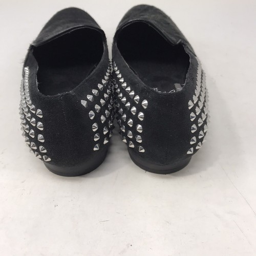 Kelsi Dagger Size 8.5M Studded Loafers Shoes Fur-like Flats Black Leather EUC - Picture 3 of 5