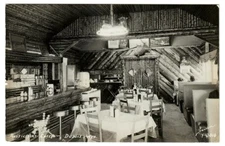 Vintage Real Photo Postcard Sanborn Rustic Art Cafe Dubois Wyoming WY RPPC