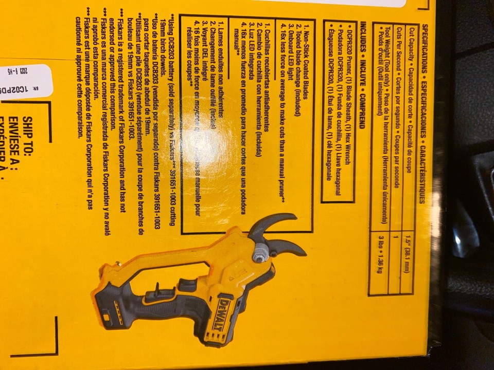 DEWALT Cordless Pruner 20V MAX Battery Powered Rechargeable (Tool Only