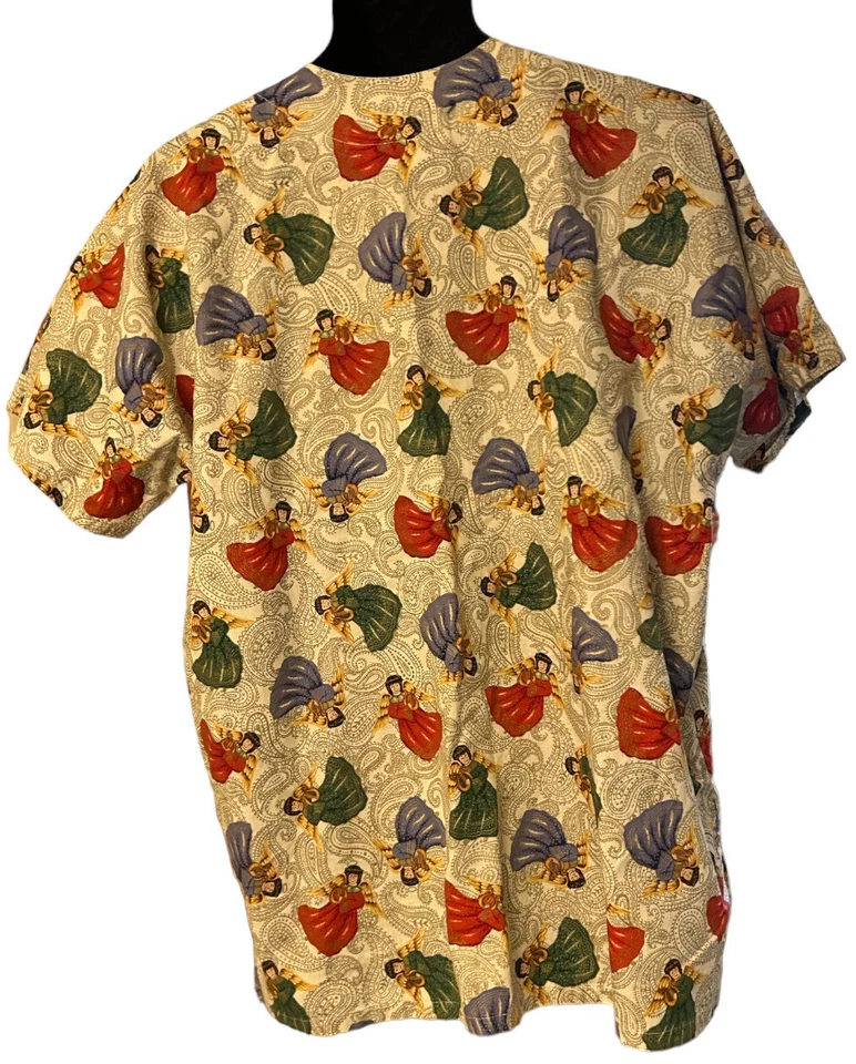 Blusa Médica Enfermera Mujer’s Talla XL Navidad Ángeles Vacaciones Foto 2 de 3
