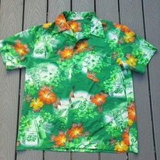 Vintage "Royal Hawaiian" Hawaiian Shirt - Men's Large Bright Green Floral NICE 