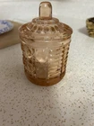Vintage Indiana Glass Windsor Pink Jam Jelly Jar & Lid – Peach Depression