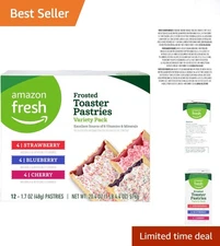 12 Count Toaster Pastry Variety Pack - Tasty Strawberry, Blueberry, Cherry Snack
