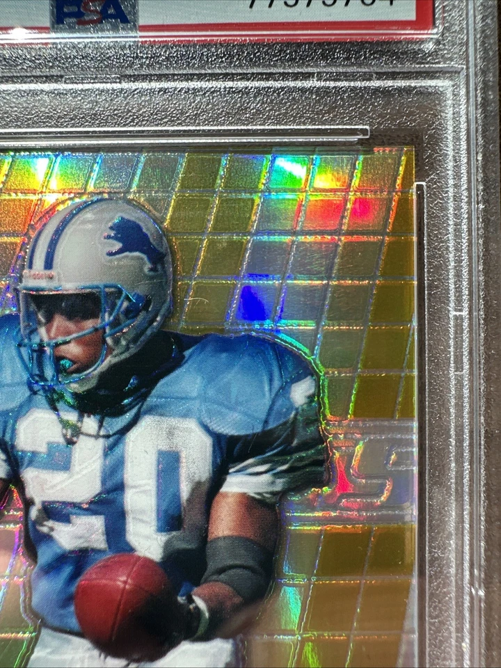 2008 Topps Finest Moments Barry Sanders Gold Refractor /50 PSA 9 - Image 3 of 4