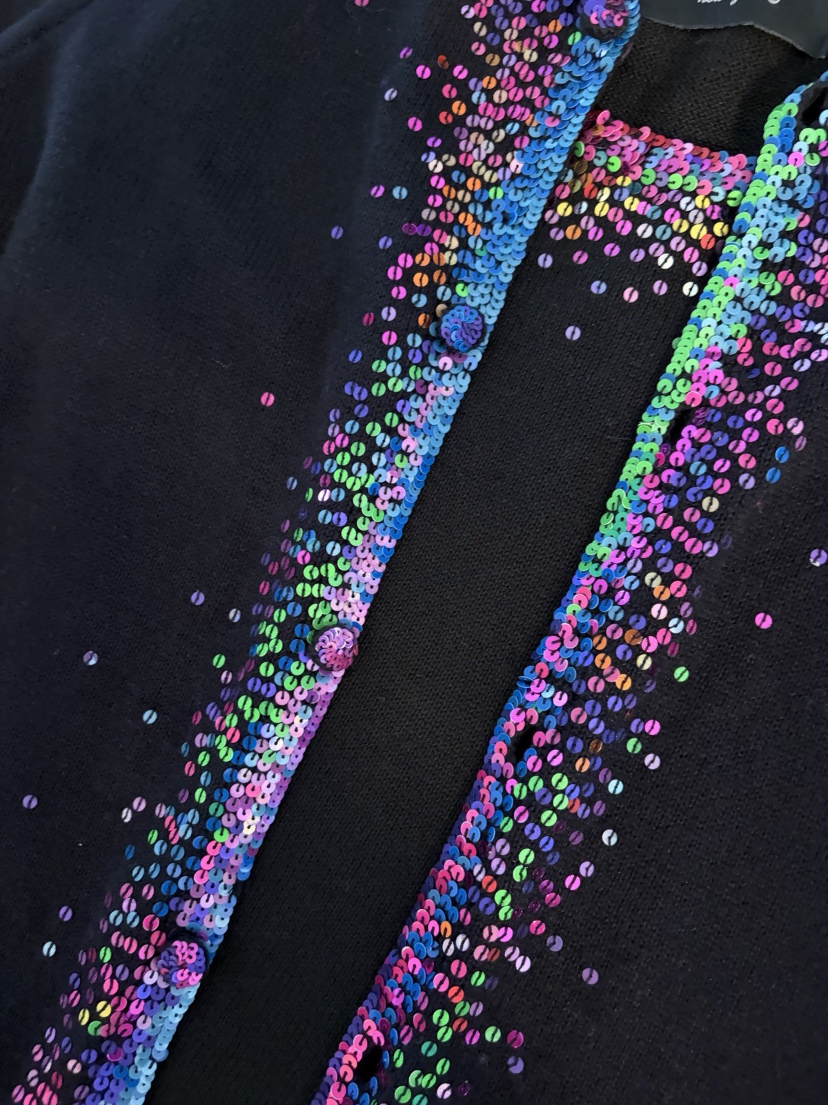 MICHAEL SIMON | Designer Multicolor Sequin Cardig… - image 4