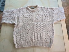 Celtic Country Ireland Irish 100 Wool Cable Knit Sweater Men  s XL