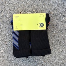 Kids' 6pk Crew Athletic Socks - All in Motion  Black L 3-7 