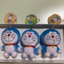 Doraemon Plush Set 3pcs with Straps 50th Mascot Collection Blue New