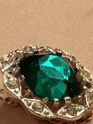 Vintage Sarah Coventry "Kathleen" Clip Earrings Emerald Diamond Rhinestones 1964 — photo 2