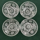 4 Vtg EAPC Star of David Berry Bowls Smooth Edge Early American Prescut Glass