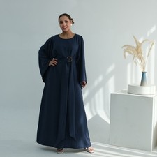 Dubai Women Abaya Muslim Causal Long Dress Maxi Robe Loose Plain Turkey Islamic