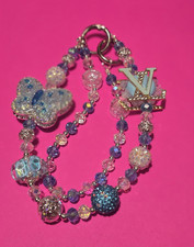 Crystal Beaded Charm Bracelet Multicolor Roun...