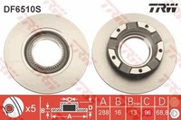 2X Bremsscheibe Trw Single DF6510S FüR Ford Tourneo Transit Fad Fbd F3 Custom Fy