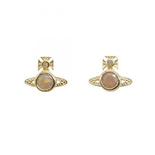 Vivienne Westwood London Orb Pierced Earrings brass Gold NEW