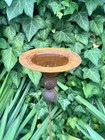 6’’ Rain Catcher Art, Rusty metal flower garden stakes, Bird bath outdoor decor
