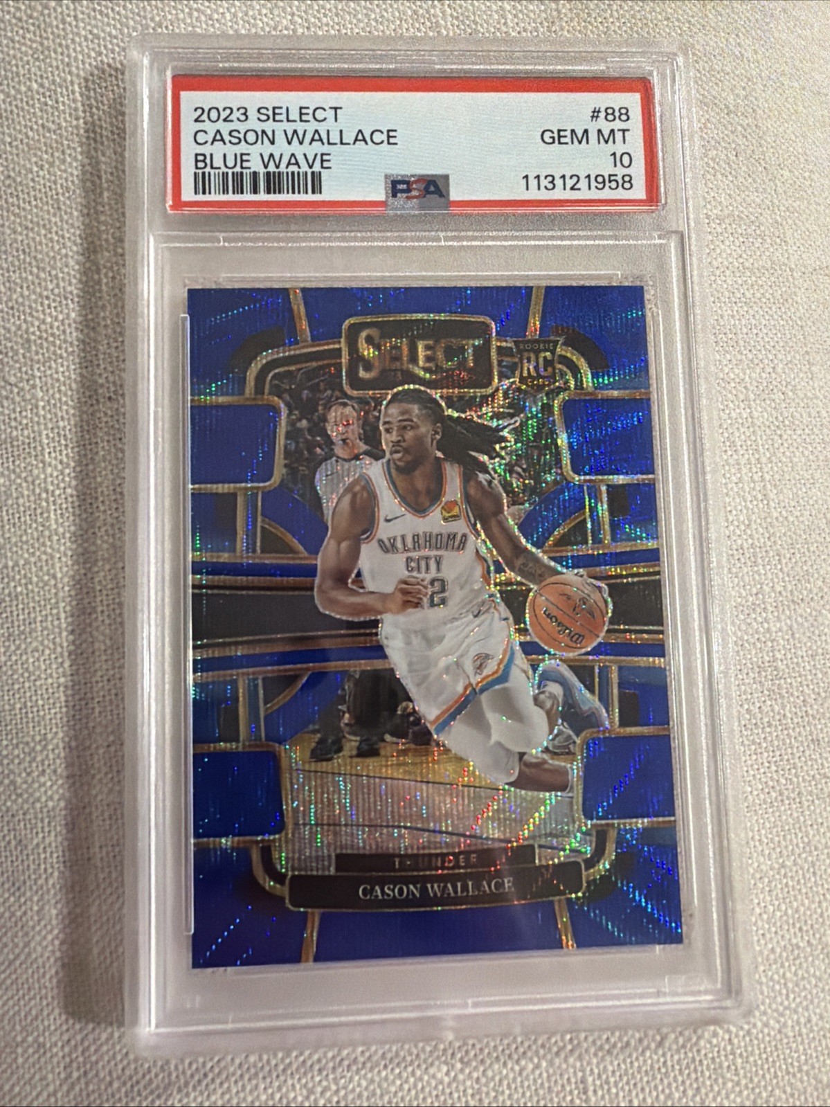 2023-24 Panini Select - Concourse Cason Wallace #88 Blue Wave Prizm /75 (RC)