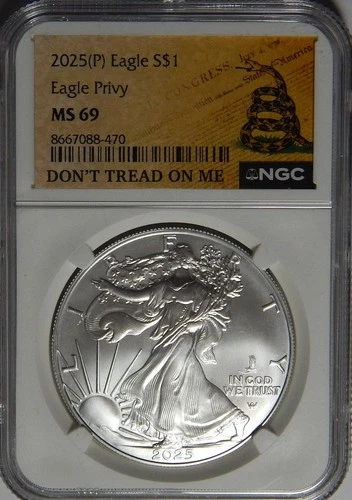 2025-P PRIVY NGC MS69 AMERICAN SILVER EAGLE -WG20