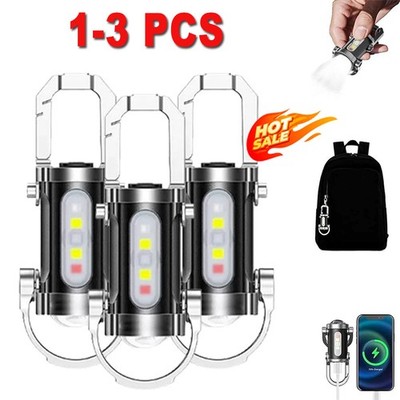 1-3PCS Super Bright LED Flashlight Rechargeable Pocket Mini Keychain Flashlights