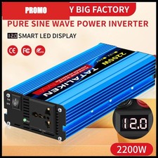 Pure Sine Wave Power Inverter 1000W-6000W DC 12V 24V to AC 220V Universal
