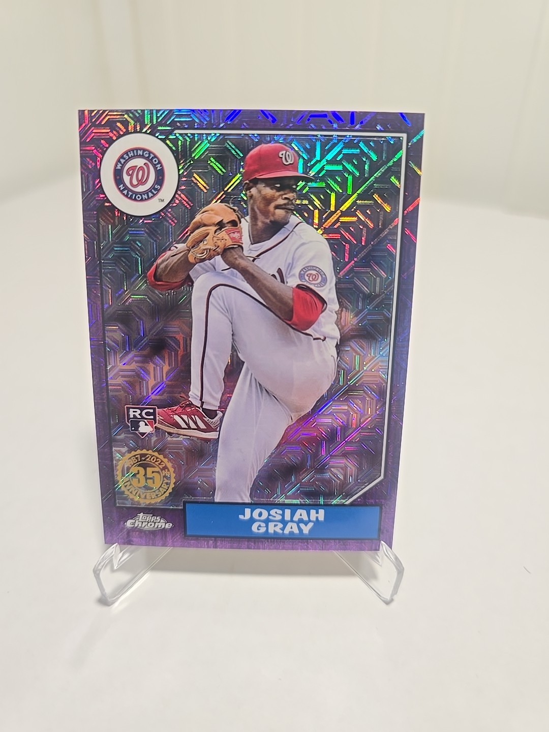 2022 Topps Chrome - 1987  Mojo Josiah Gray #T87C-55 Purple /75 (RC)