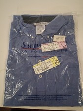 Waffle House Shirt Mens MEDIUM Blue Button Restaurant Work Employee Uniform Flag