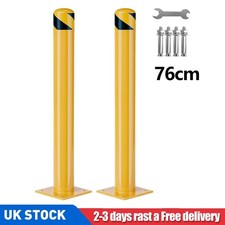2PCS Parking Post 76cm Free Standing Safety Bollard Security Barrier