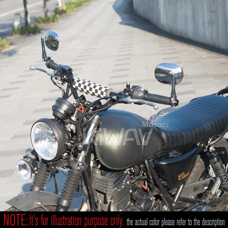 Bar end mirror STARK chrome oval 6mm fits Triumph Thruxton 900 Carb Thunderbird - Imagem 4 de 4