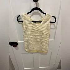 Women’s Vintage 70s Bulky Knit Orlon crochet Tank Small