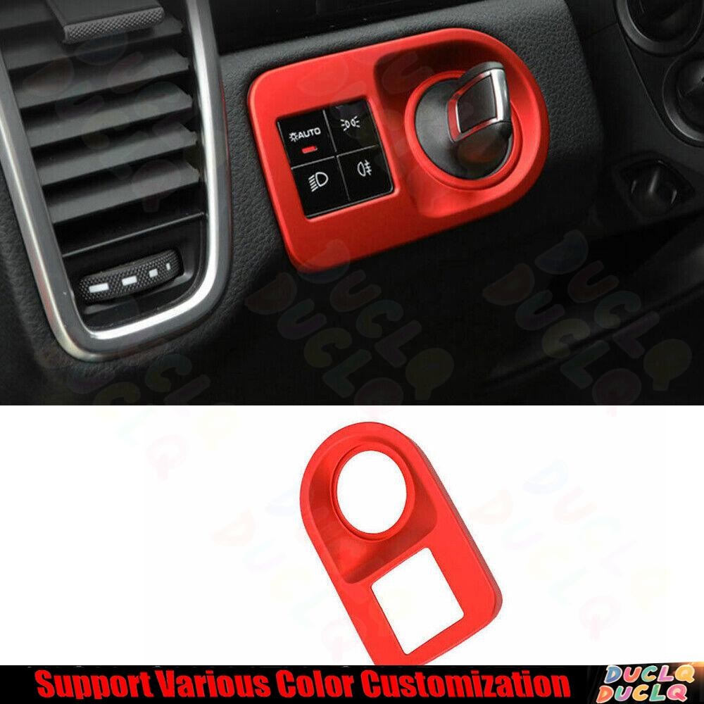 For Porsche Cayenne 2018-2022 Bright Red Headlight Lamp Switch Panel Cover Trim