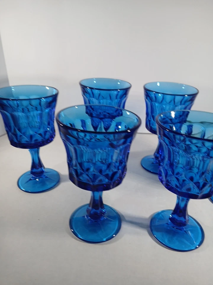 Set of 6 Noritake Perspective Colonial Blue 6.5" Iced Tea Glasses - Image 2 of 4