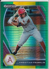 2021 Panini Prizm Draft Picks Christian Franklin Green and Yellow Hyper Prizm