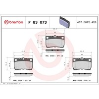 Bremsbelagsatz Brembo P 83 073, Hinten