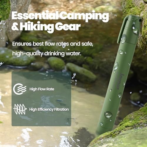 Portable Water Filter Straw - Survival Gear for Camping, Hiking, Travel ...