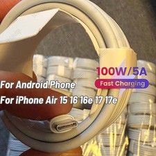 100W Fast Charger USB-C Charging Cable Lot For iPhone 16 15 17 iPad MacBook Pro