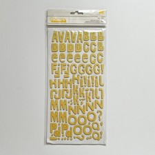 American Crafts Niki Riki Sunflower Yellow Glitter Thickers Alphabet Stickers