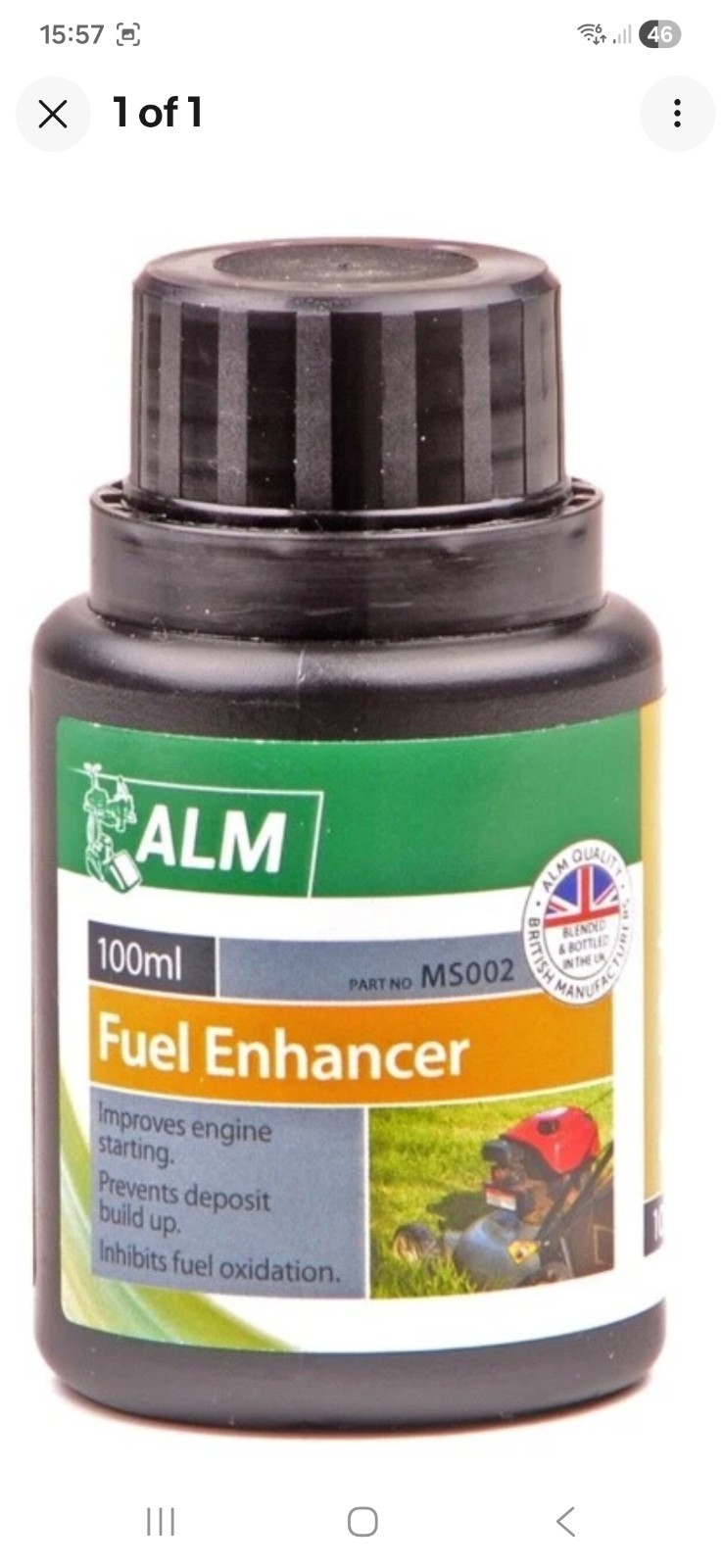 ALM Lawnmower Fuel Petrol Enhancer Improver 100ml MS002