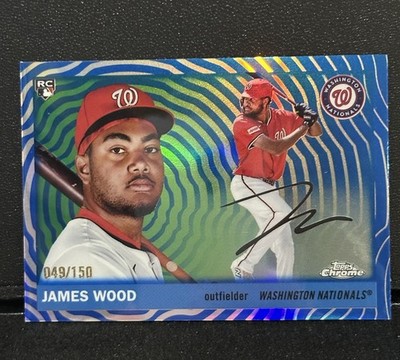JAMES WOOD RC (367) 2025 Topps Chrome Platinum BLUE Vibration Refractor #/150