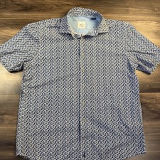 johnnie-O Big Tall Hangin Out Short Sleeve Button Up Shirt Large