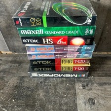 Mixed Brand Blank VHS TAPES Lot of 8 T-120, T160