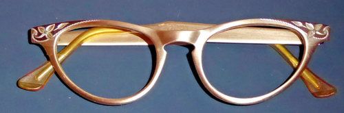 Vintage Artcraft Eyeglass Frames Unused 4 1/4 - 5 1/2 Aluminum Light Gold