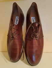 Ladies GABOR Mocca Brown Leather Flat Shoes with laces Size 7.5  Wide fitting