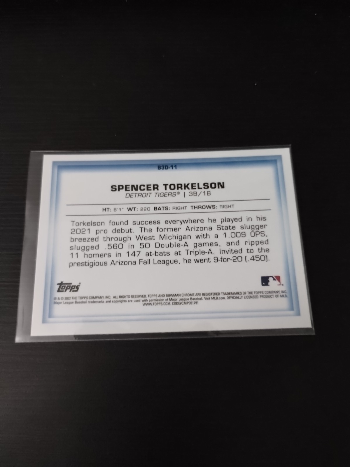 2022 Bowman - Bowman in 3-D! Spencer Torkelson #B3D-11 (RC)