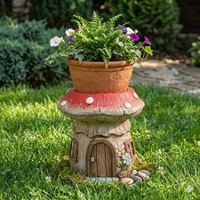 Toadstool Plant Pot Stand Decorative Garden Plant Display Table Plant Holder