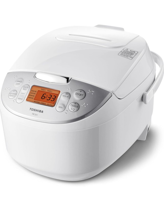 Toshiba Rice Cooker 6 Cups Uncooked (3L) with Fuzzy Logic and One-Touch Cooking