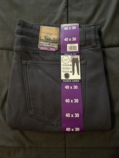 Weatherproof Vintage Men's Stretch Canvas Fleece Lined Blue Pants 40X30 - NEW