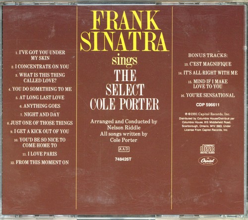 Frank Sinatra - Sings The Select Cole Porter - Picture 2 of 3