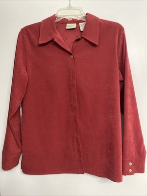 Classic Elements Women Button Up Long Sleeve Top